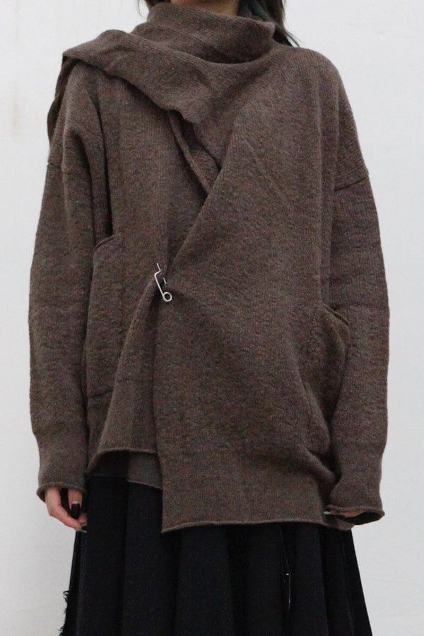 Daniel Andresen loose wrapped cardigan KERERU beyl wood(PDA65) 5